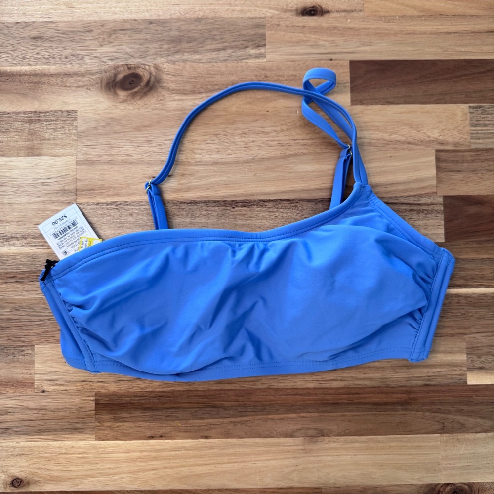 Shade & Shore Blue Underwire Bandeau Bikini Top 36C NWT